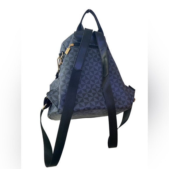 Backpack Purse with Triangle Print Preowned - Picture 3 of 9